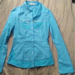 Blue Button Up S